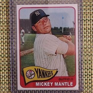 Topps Mickey Mantle Baseball Card with Blue Accents